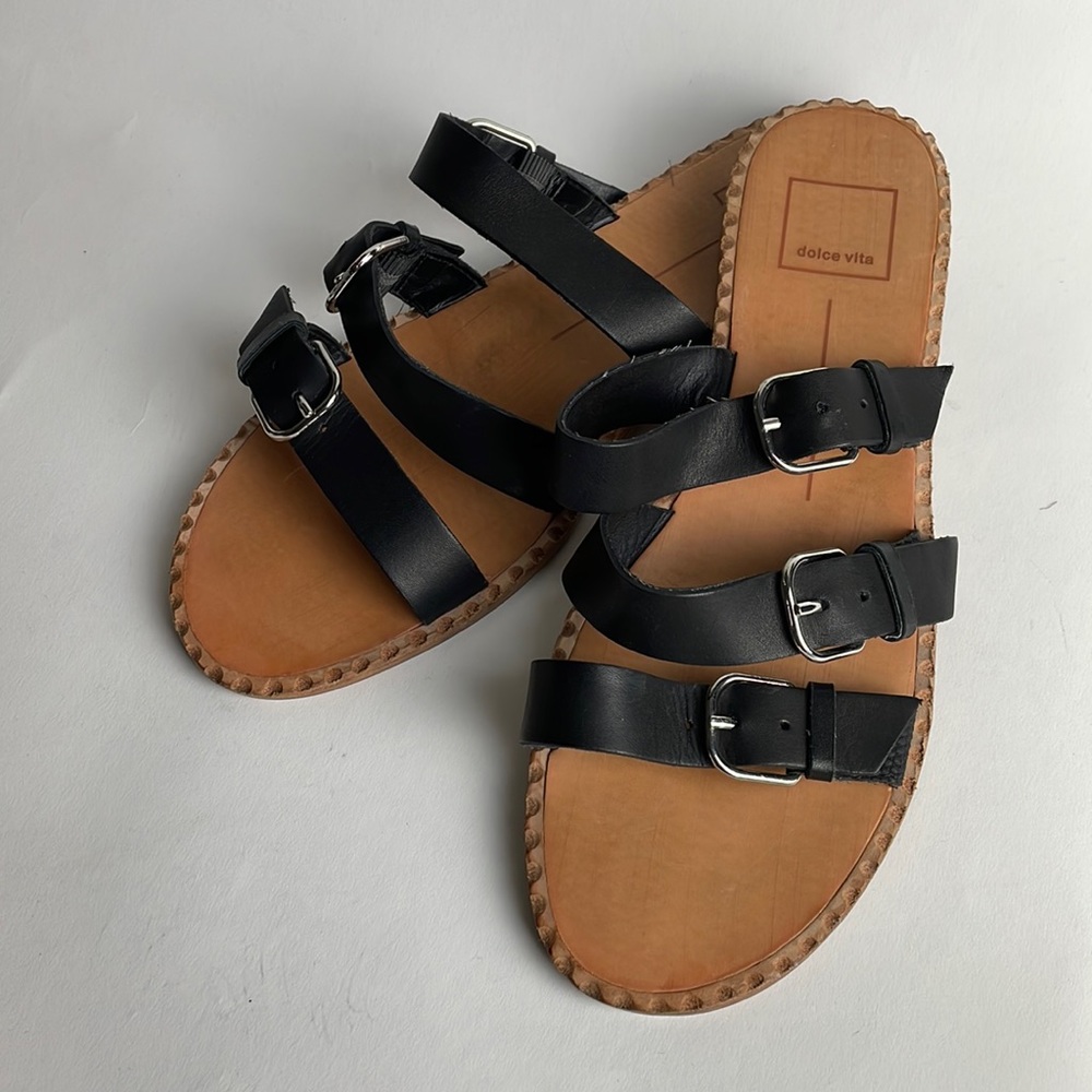 DOLCE VITA•Black•3 Strap Size Adjustable Sandals